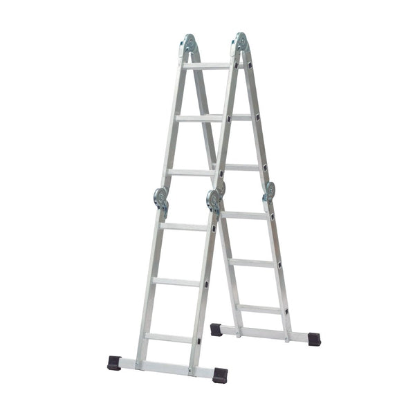 Buildworx Multipurpose Platform Ladder with 3-in-1 design, ribbed steps, non-slip feet, EN131 certified – Keans Claremorris