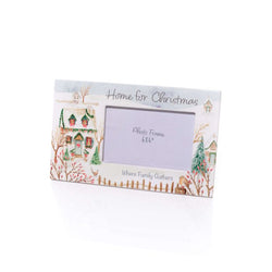 Holly Cottage Scene Ceramic Photo Frame  26x16cm
