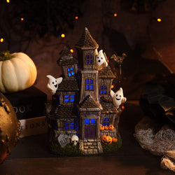 Creepy Cuties Haunted House Led With Coloured Lights 17.5x13x25.5cm