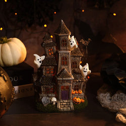 Creepy Cuties Haunted House Led With Coloured Lights 17.5x13x25.5cm