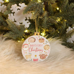 Santa's Magical Feast Baby's First Christmas Bauble Hanger W 10.8x10.8cm