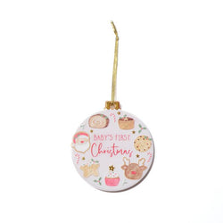 Santa's Magical Feast Baby's First Christmas Bauble Hanger W 10.8x10.8cm