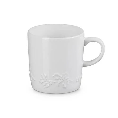 Le Creuset Stoneware Holly 350ml Mug White - Image 1
