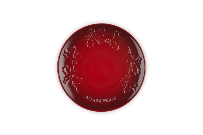 Le Creuset Stoneware Holly Plate 19cm Cerise - Image 1