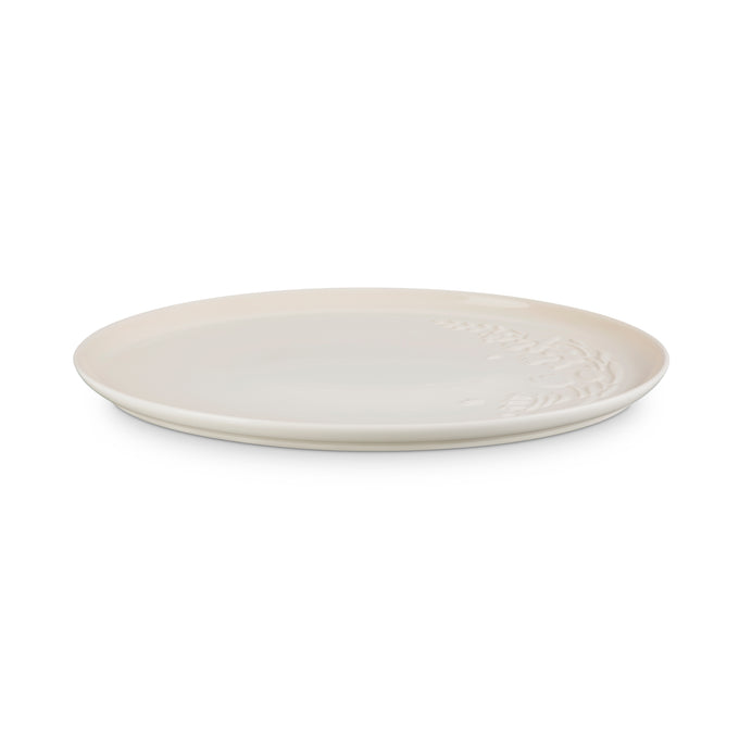 Le Creuset Oval Platter Meringue - Durable stoneware serving dish, elegant white finish, available at Keans Claremorris.