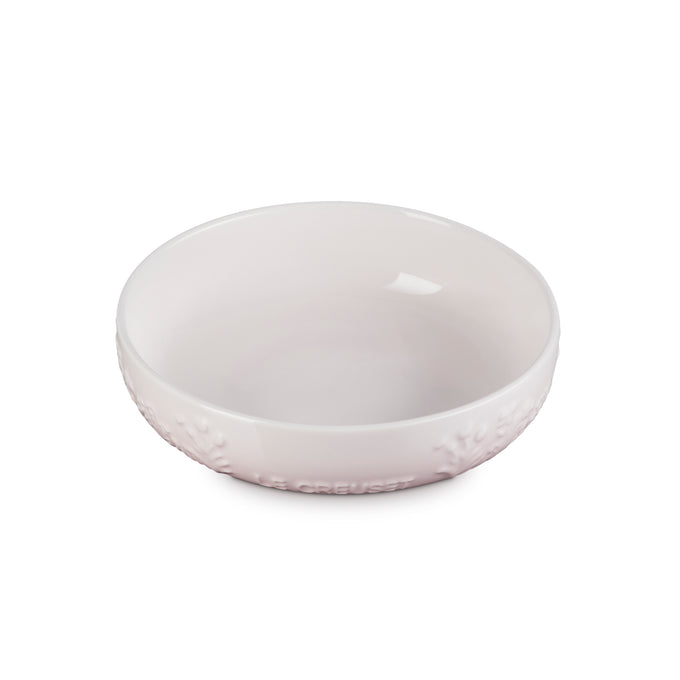 Le Creuset Sphere Bowl in Shell Pink, durable stoneware, perfect for serving, available at Keans Claremorris.