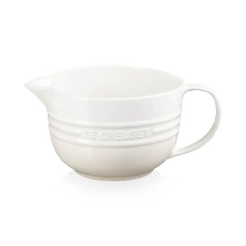 Le Creuset 2L stoneware mixing jug in Meringue with oversized handle and spout for easy pouring – Keans Claremorris