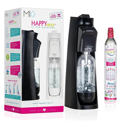 Happy Frizz MIO Black Sparkling Water Maker with gas cylinder and BPA-free bottle, no electricity needed - Keans Claremorris