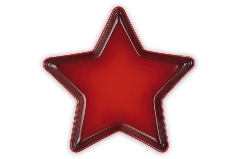 Le Creuset Stoneware 36cm Star Platter Cerise - Image 1