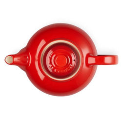 Le Creuset Stoneware Classic Teapot 1.3L in Cerise red, durable and stylish, available at Keans Claremorris.