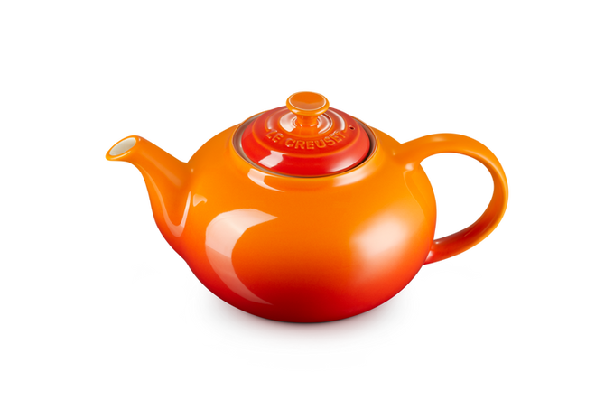 Le Creuset Stoneware Classic Teapot 1.3L Volcanic red, durable ceramic, available at Keans Claremorris