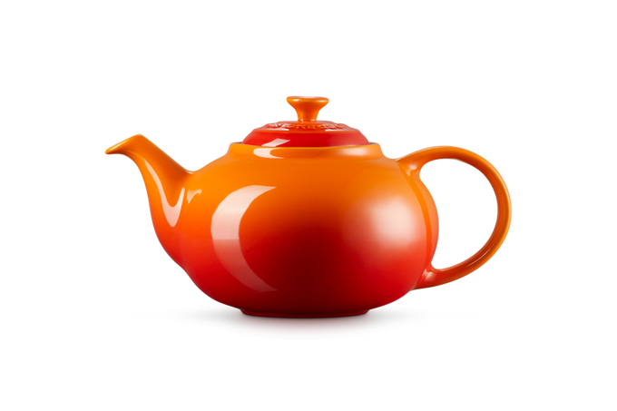 Le Creuset Stoneware Classic Teapot 1.3L Volcanic red, durable ceramic, available at Keans Claremorris