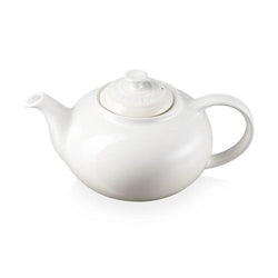 Le Creuset Stoneware Classic Teapot 1.3L in Meringue color - durable, stylish, available at Keans Claremorris