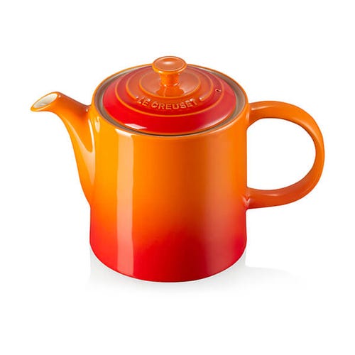 Le Creuset Stoneware Grand Teapot 1.3L Volcanic red, durable ceramic, available at Keans Claremorris.