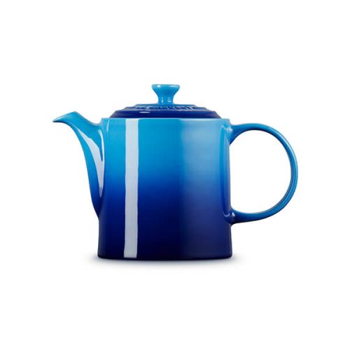 Le Creuset Stoneware Grand Teapot 1.3L in Azure blue, durable and stylish, available at Keans Claremorris.
