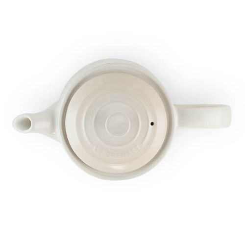 Le Creuset Stoneware Grand Teapot 1.3L Meringue color, durable ceramic, available at Keans Claremorris.