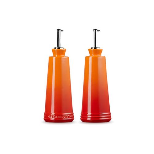 Le Creuset Stoneware Signature Oil and Vinegar Set Volcanic finish, durable kitchen essentials – available at Keans