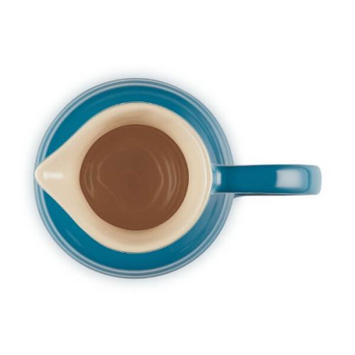Le Creuset Stoneware Breakfast Jug 600ml in Deep Teal, durable and stylish - available at Keans Claremorris