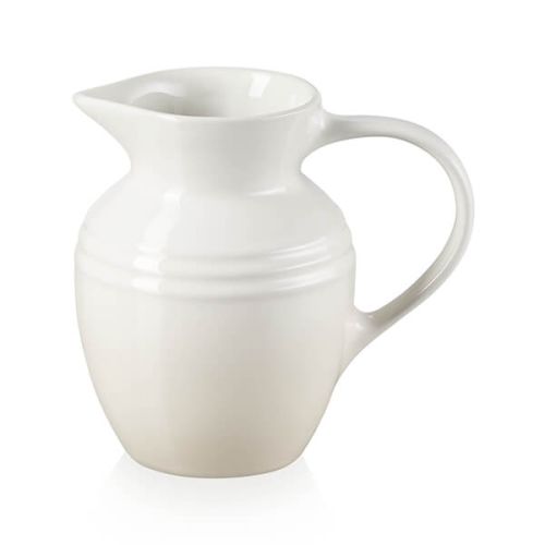 Le Creuset 600ml stoneware breakfast jug in Meringue, thermoresistant, dishwasher safe, with ergonomic handle – Keans