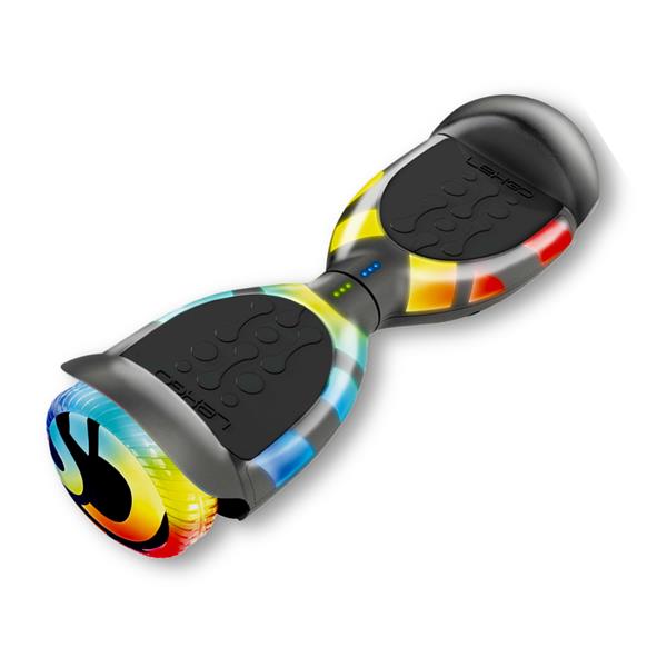 Hoverboard Mirage Grey with multicolor LED wheels, thermal battery control, 12km/h speed, lightweight design - Keans