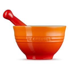 Le Creuset Volcanic Stoneware Pestle & Mortar for grinding spices, available at Keans Claremorris.