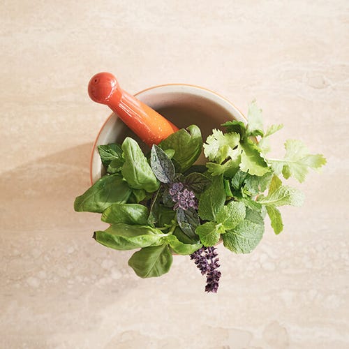 Le Creuset Volcanic Stoneware Pestle & Mortar, durable kitchen tool for grinding, available at Keans Claremorris.
