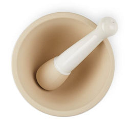 Le Creuset Meringue Stoneware Pestle & Mortar, durable kitchen tool, available at Keans Claremorris.