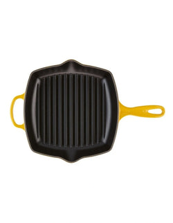 Le Creuset Nectar Square Grillet pan, durable cast iron, vibrant orange finish, available at Keans Claremorris.
