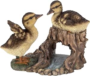 Playful Ducklings resin garden decoration, frost resistant, hand-finished with lifelike eyes, 25.7x17x20 cm – Keans