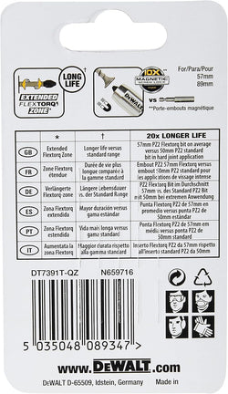 DeWalt Extreme Impact Torsion Bits PZ2 x 50mm (Pack 5)