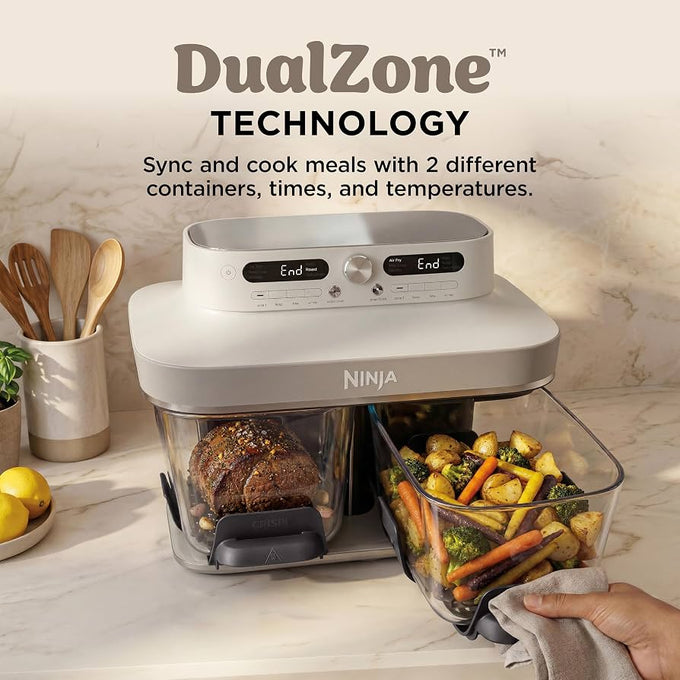 Ninja CRISPi DualZone 8-Function Glass Air fryer - Bone - Image 2