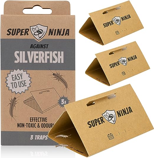 Super Ninja Silverfish Trap triple pack, odourless, non-toxic, long-lasting glue traps for damp areas – Keans Claremorris.