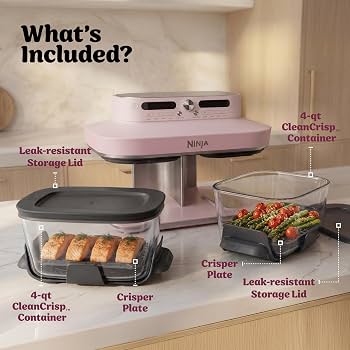 Ninja CRISPi DualZone 8-Function Glass Air fryer - Rose Quartz - Image 3