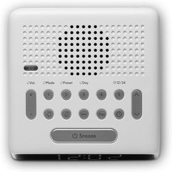 Roberts FM Alarm Clock Radio in White, compact design with clear display – available at Keans Claremorris
