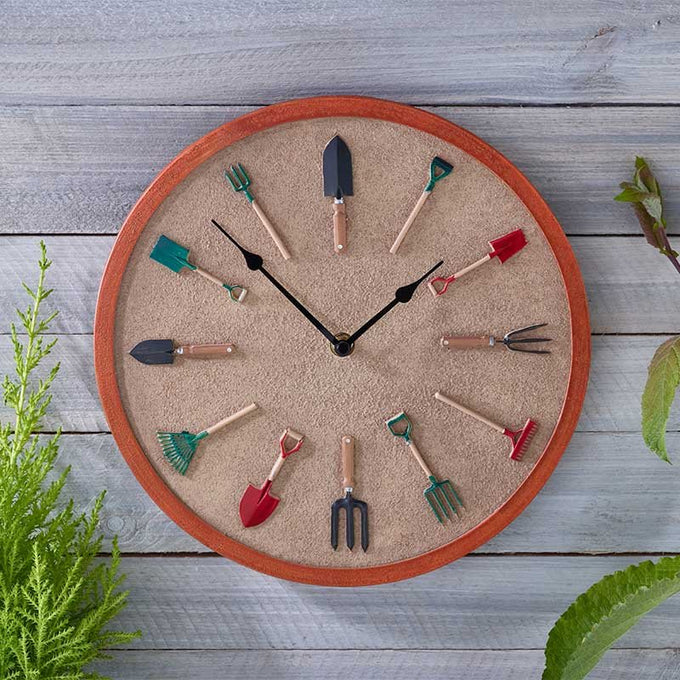 12in Garden Tools Wall Clock - Image 1
