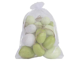 Poly Easter Eggs Asstd – White/Green Mix Bag of 20