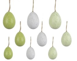 Poly Easter Eggs Asstd – White/Green Mix Bag of 20