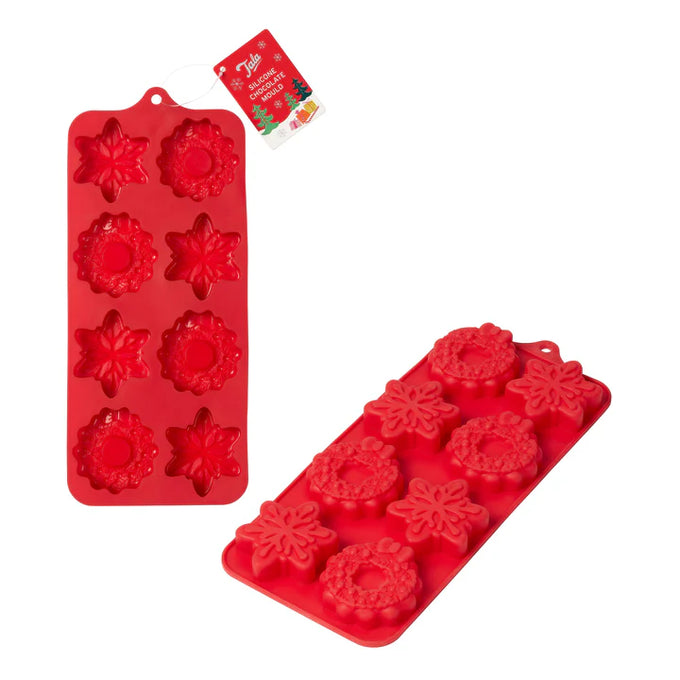 Tala Christmas Silicone Chocolate Moulds – Wreath & Snowflake Design - Image 2