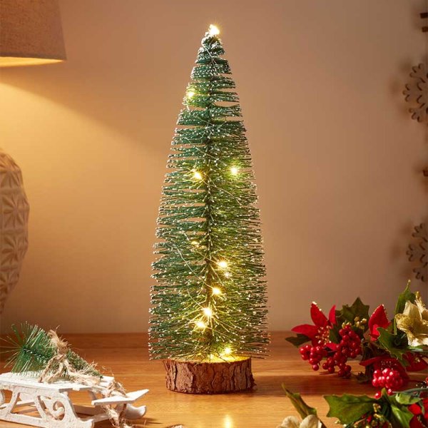 30cm InLit Frosted Fir Tree – Light Up Christmas Decoration - Image 1