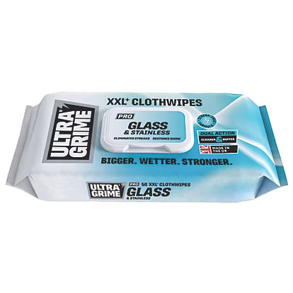 UltraGrime Glass & Stainless Clothwipes XXL+ Pack 50