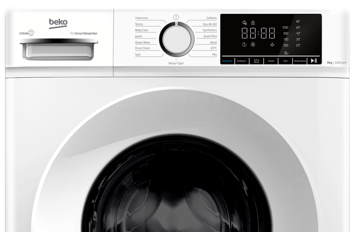 BEKO BW1O3821W 8kg 1200 Spin Washing Machine - White - Image 3