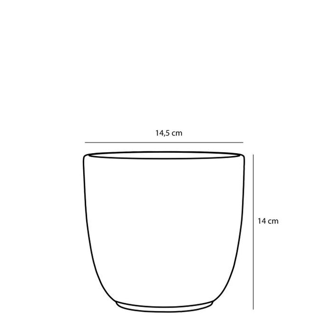 Tusca round black pot, 14cm height x 14.5cm diameter, sleek design - Keans Claremorris