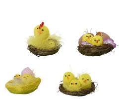 Mini Chenille Easter Chicks, Yellow - 4 cm