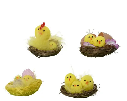 Mini Chenille Easter Chicks, Yellow - 4 cm - Image 2