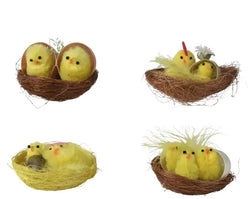 Mini Chenille Easter Chicks, Yellow - 4 cm
