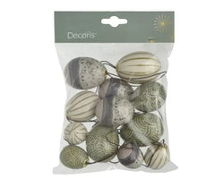 High-Gloss Easter Eggs Green/Brown – Bag of 12