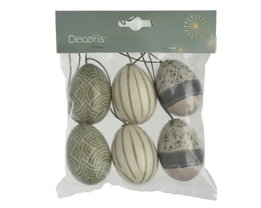 Easter Egg Hanging Decorations – Set of 6 (4cm x 6cm) - Image 1