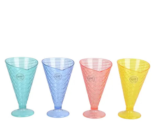 Plastic Square Pattern Cups – 4 Colors