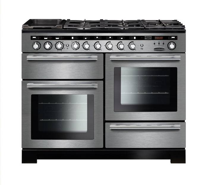 Rangemaster Encore Deluxe 110 Dual Fuel Range Cooker | Chrome Trim - Image 4