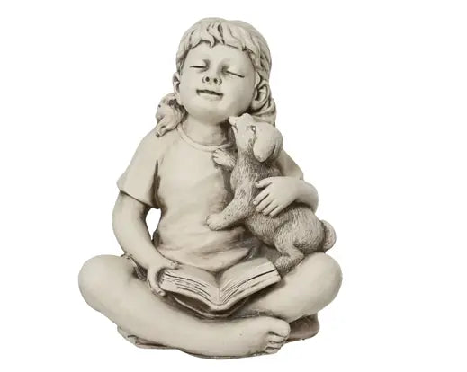 Decorative Outdoor Child Statue – Off-White - Image 1